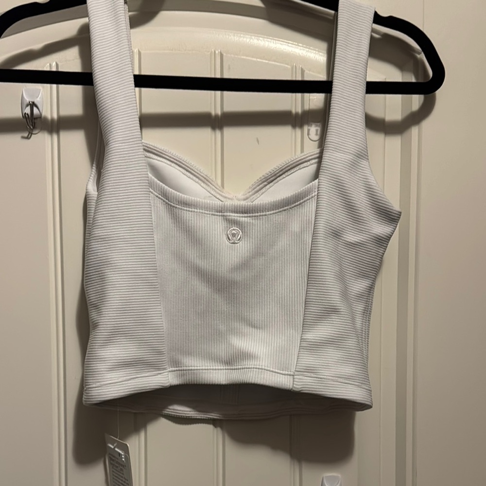 lululemon athletica White Fitted Crop Tank Top